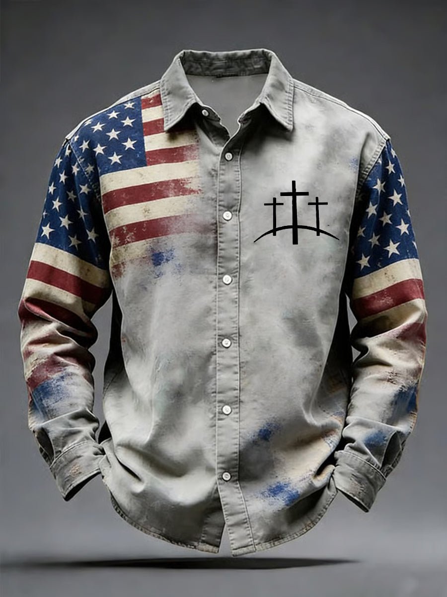 Men's Casual Faith-Themed Shirt