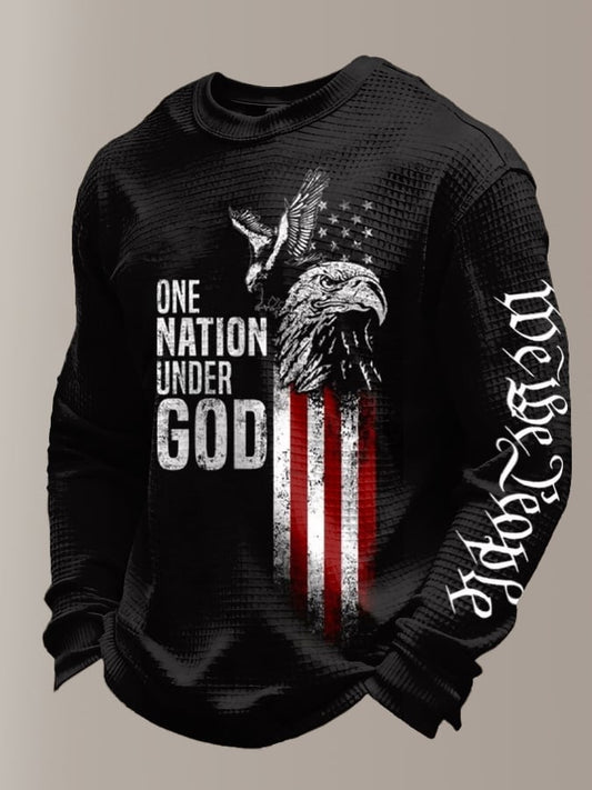 Men's Retro Faith Printed Casual Long-Sleeved Top