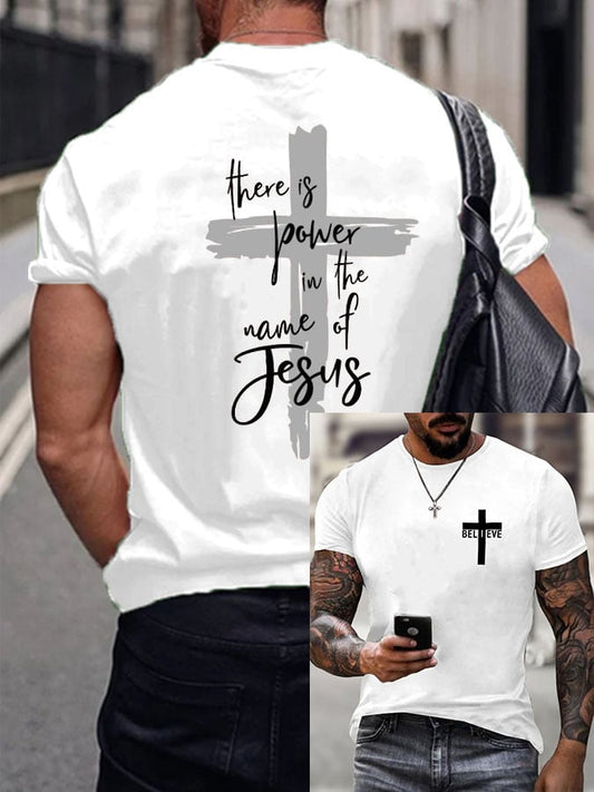 Men's There is Power in The Name of Jesus Print T-Shirt