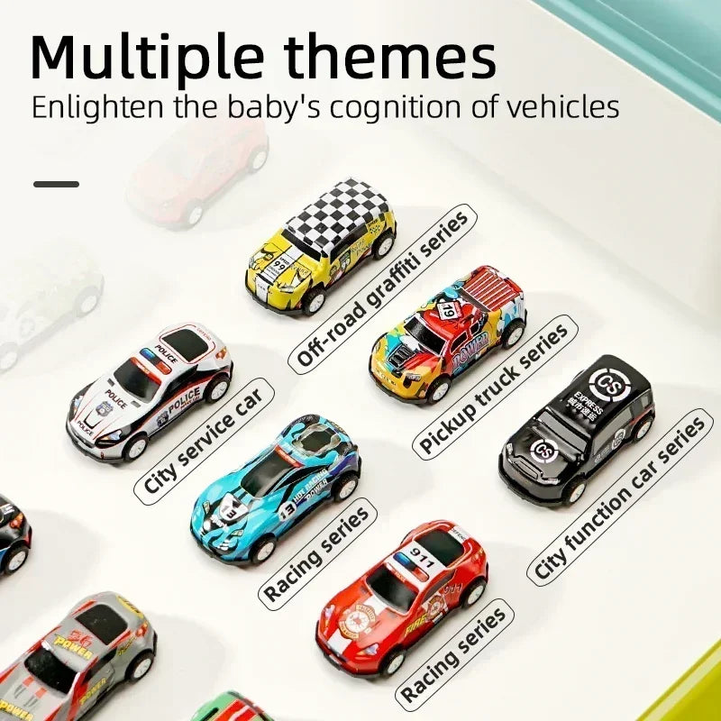 Mini Alloy Pull Back Toy Cars – Educational Vehicle Set for Kids & Toddlers