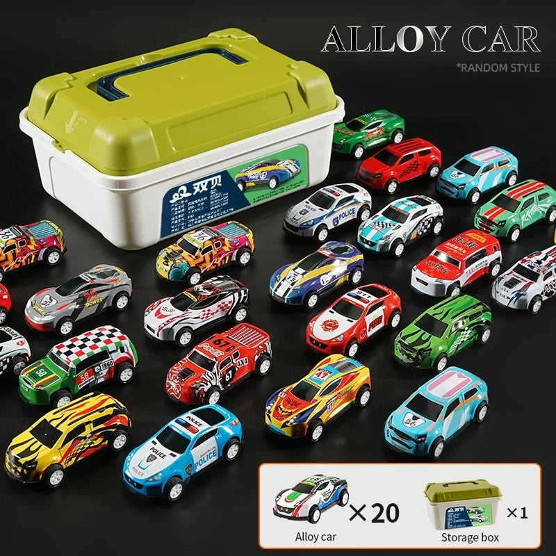Mini Alloy Pull Back Toy Cars – Educational Vehicle Set for Kids & Toddlers