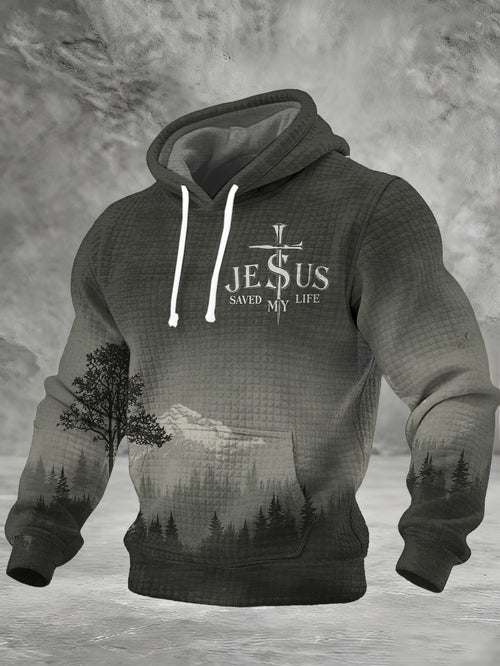 Men'S Casual Sweatshirt With Religious-Themed Print