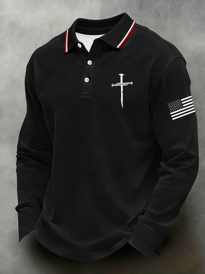 Men's Casual Faith-Themed Polo Shirt