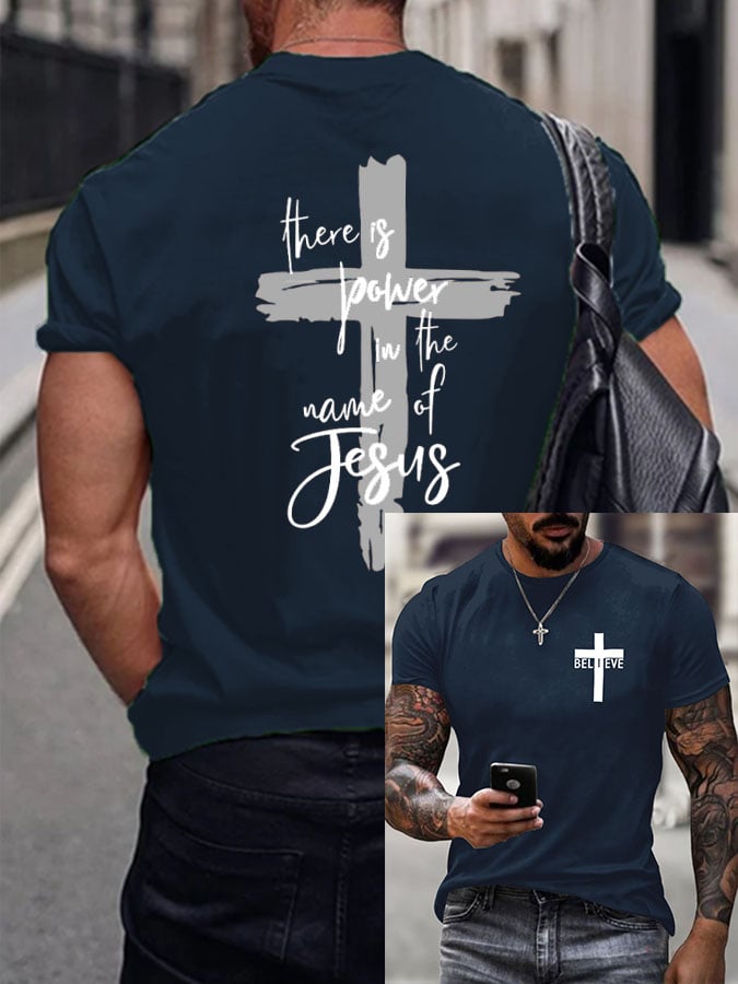 Men's There is Power in The Name of Jesus Print T-Shirt