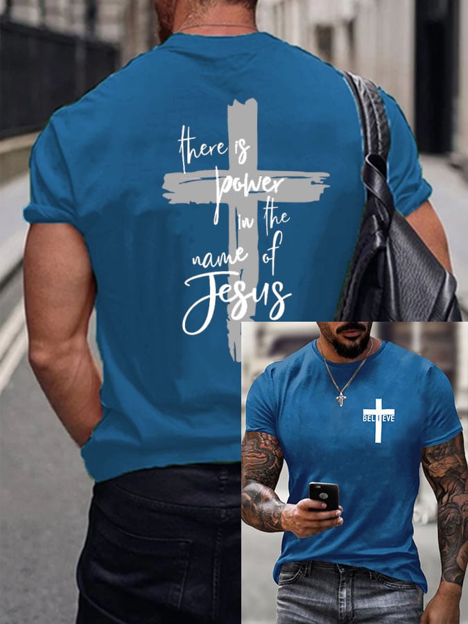 Men's There is Power in The Name of Jesus Print T-Shirt