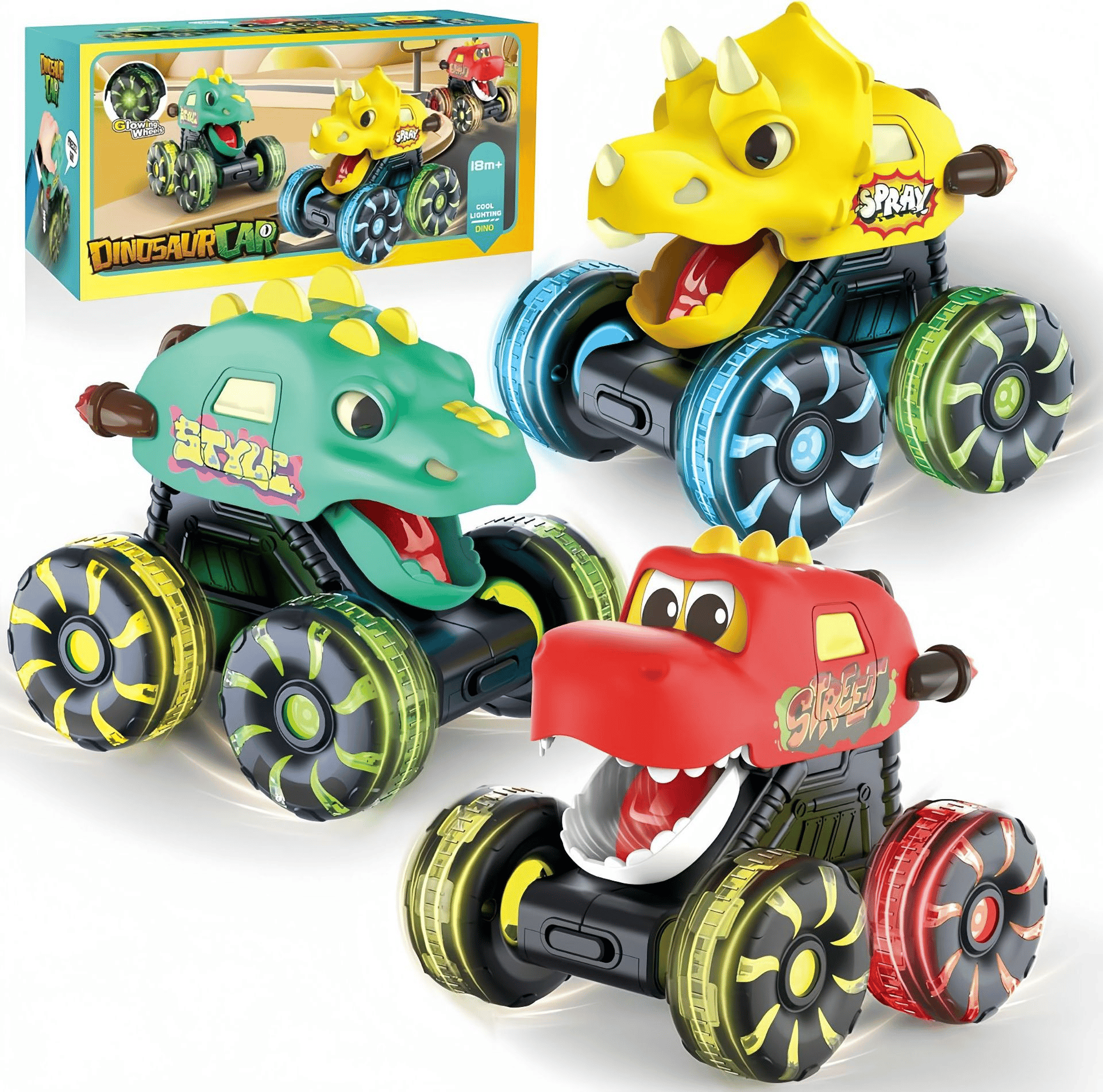 Press & Go Dino Truck Toy for Toddlers🎁Best Birthday Gifts for Baby