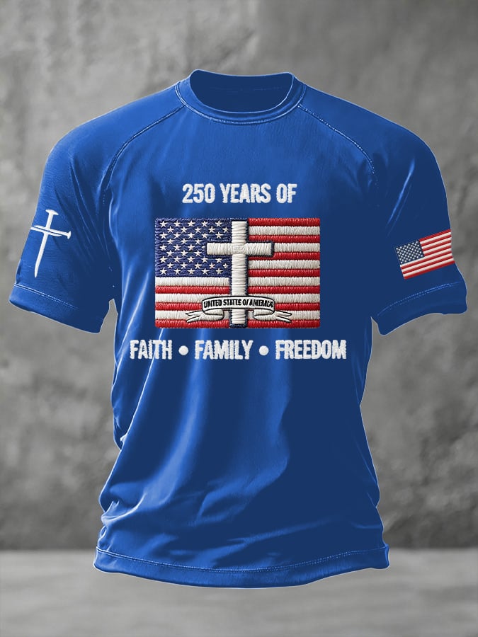 Men's United States 250th Anniversary Print Crew Neck Top