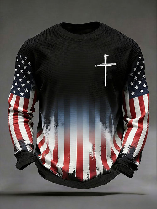 Men's casual faith waffle-knit T-shirt