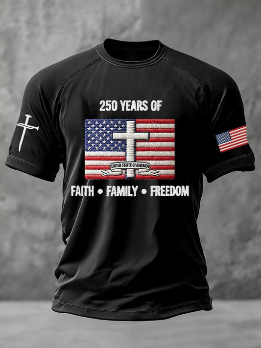 Men's United States 250th Anniversary Print Crew Neck Top