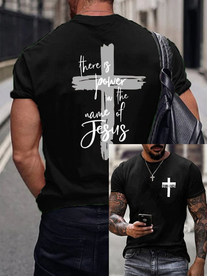 Men's There is Power in The Name of Jesus Print T-Shirt