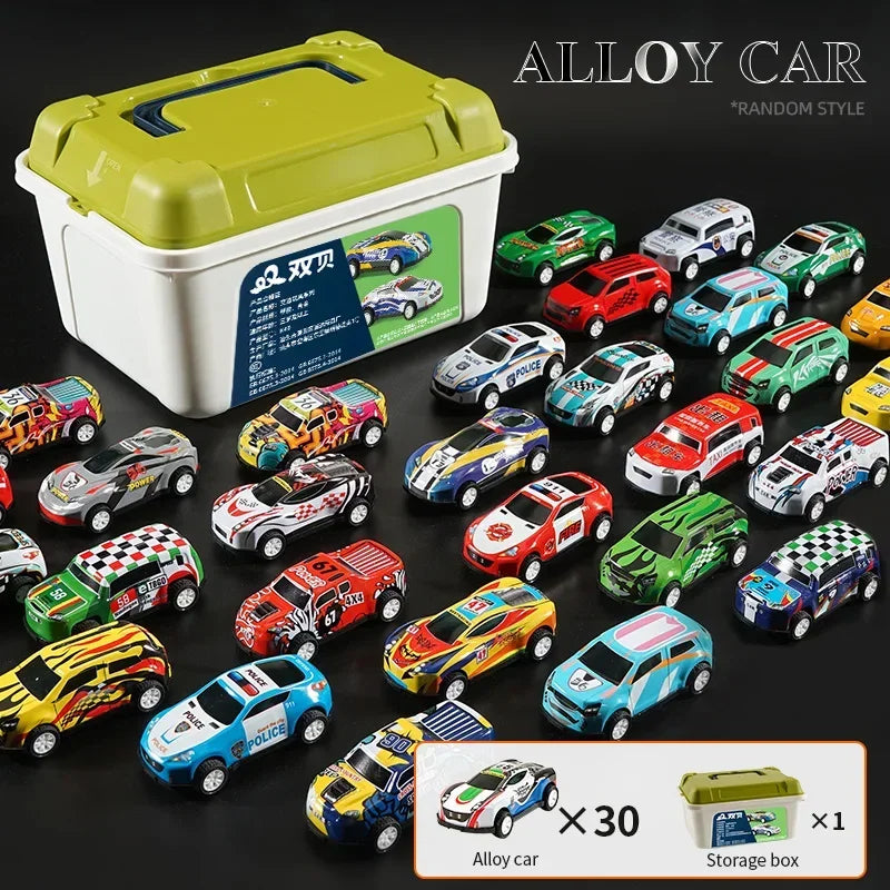 Mini Alloy Pull Back Toy Cars – Educational Vehicle Set for Kids & Toddlers
