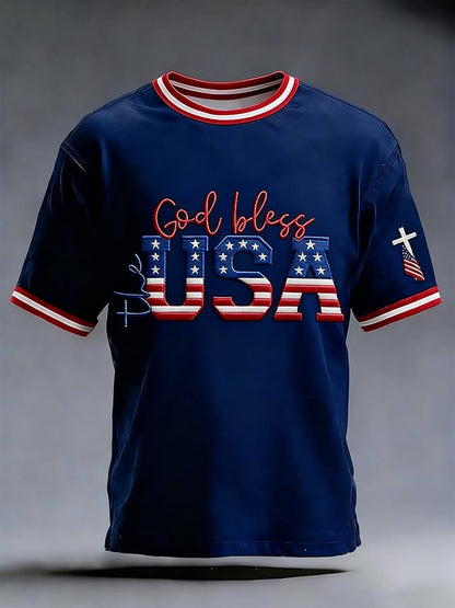 Men's 250th Anniversary of the United States Faith Print Short Sleeve T-shirt