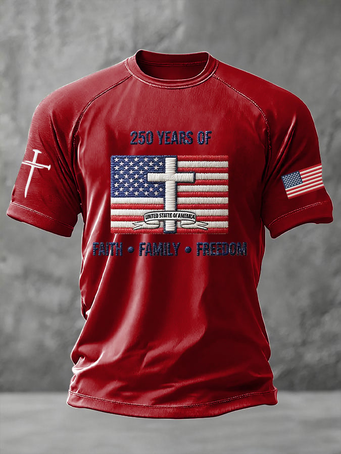 Men's United States 250th Anniversary Print Crew Neck Top