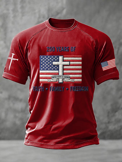 Men's United States 250th Anniversary Print Crew Neck Top