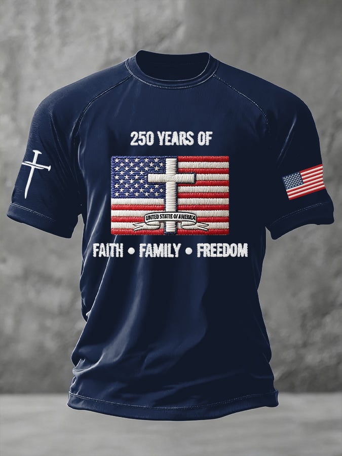 Men's United States 250th Anniversary Print Crew Neck Top